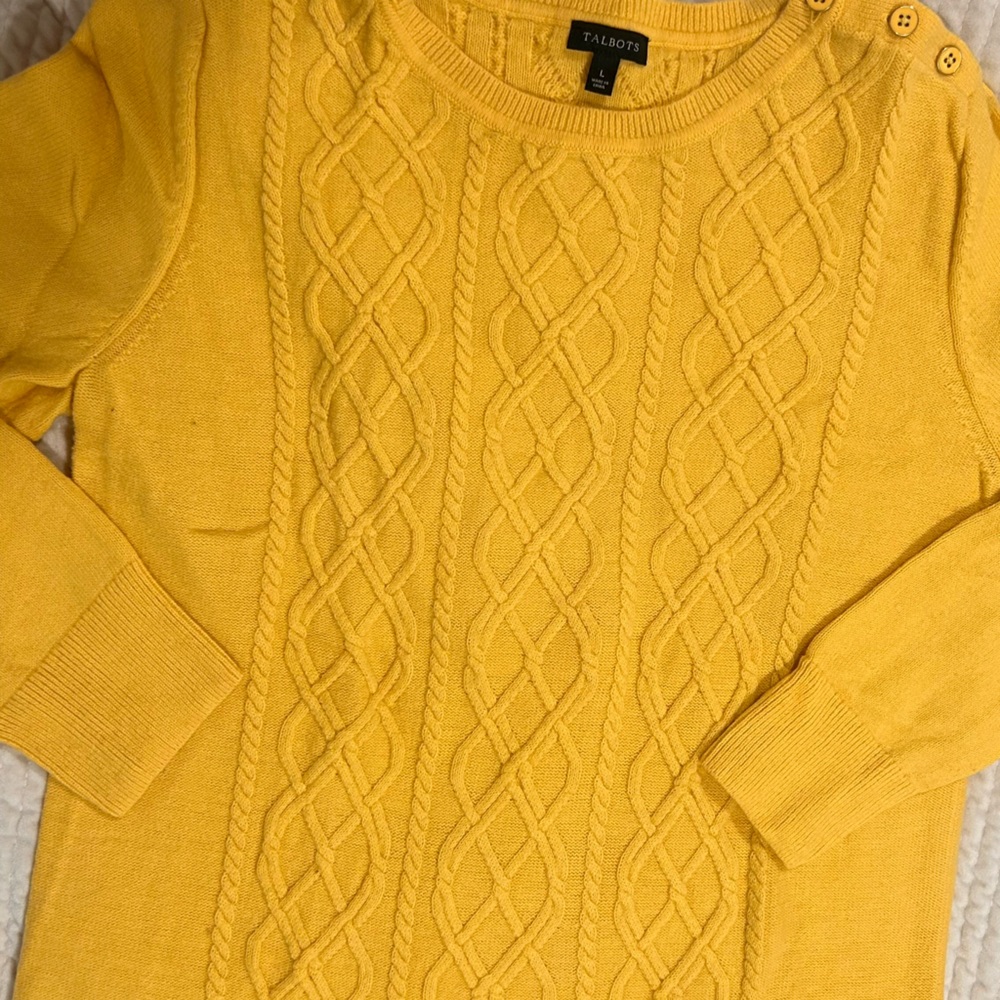 Yellow Cable Knit Sweater